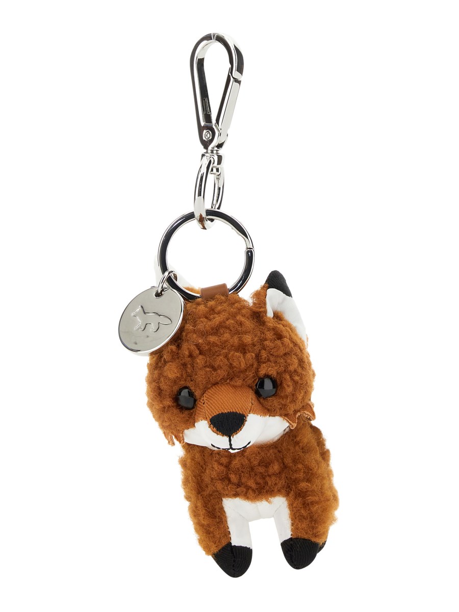 MAISON KITSUNÉ ストラップ オオカミチャーム付き MAISON KITSUNE メゾンキツネ キーホルダー SMALL FOX BAG CHARM