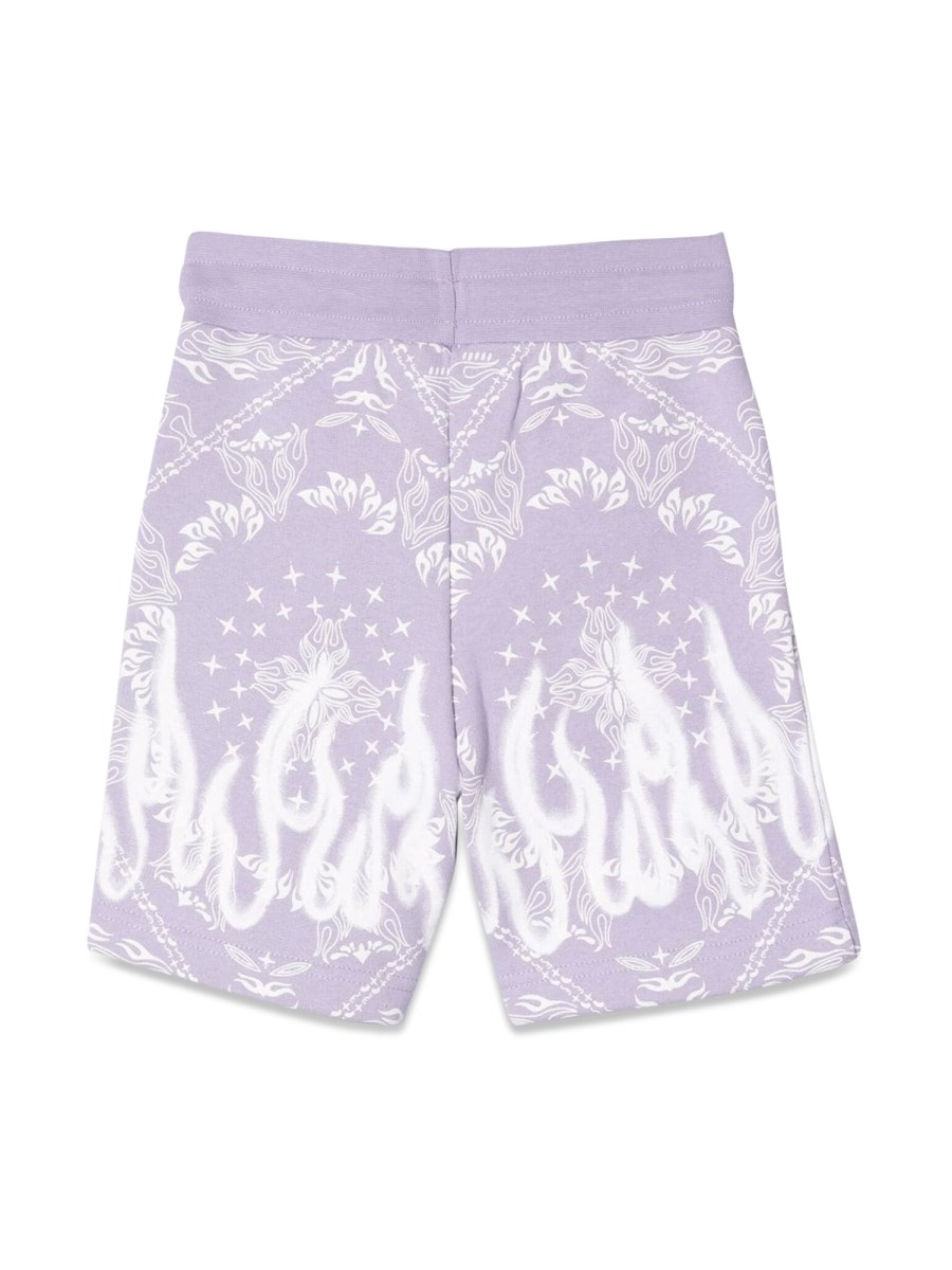 LILAC SHORTS KIDS WITH BANDANA PRINT