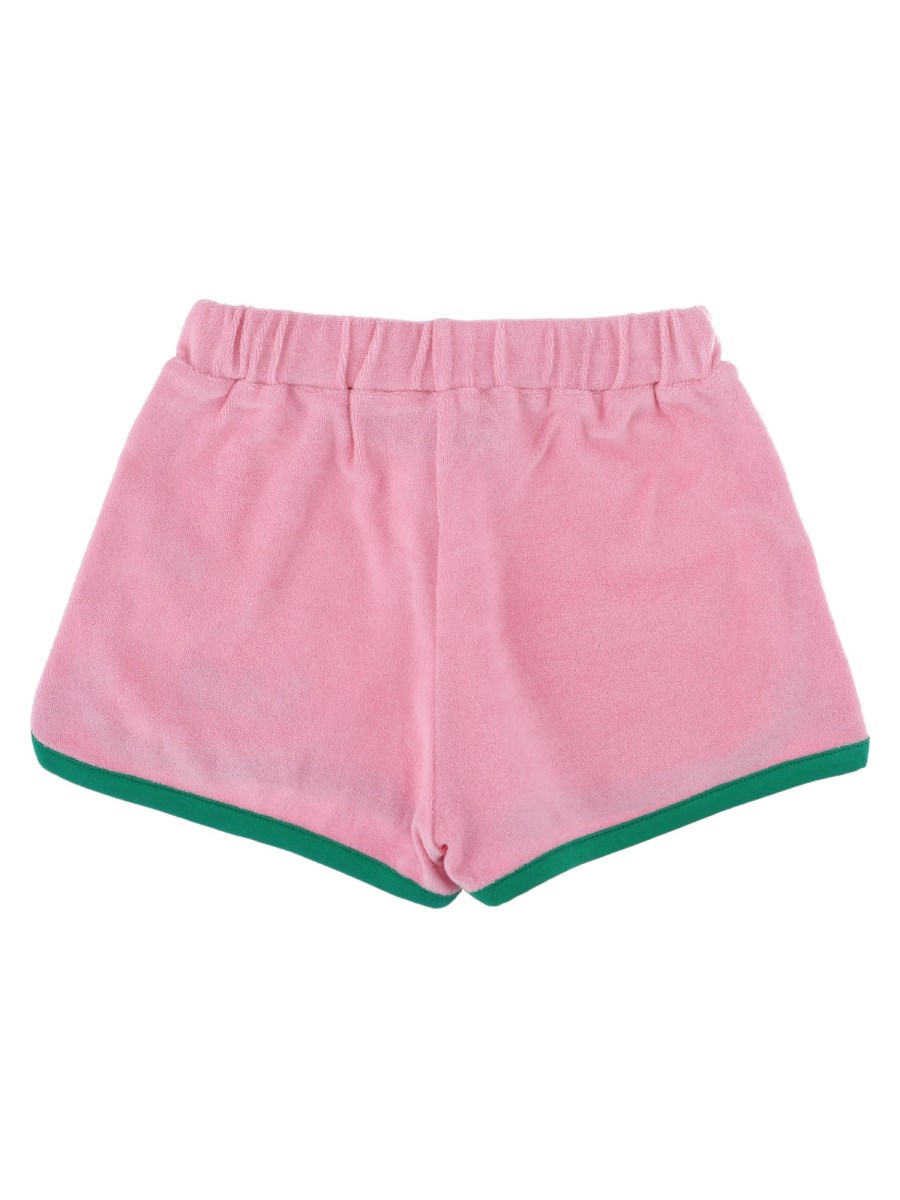 SHORTS IN SPUGNA CON ELASTICO E LOGO RICAMATO