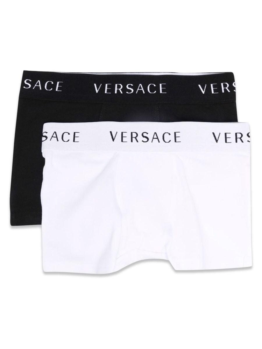 VERSACE - UNDERWEAR ESSENTIAL STRETCH COTTON GRIGIO + NERO - Eleonora  Bonucci