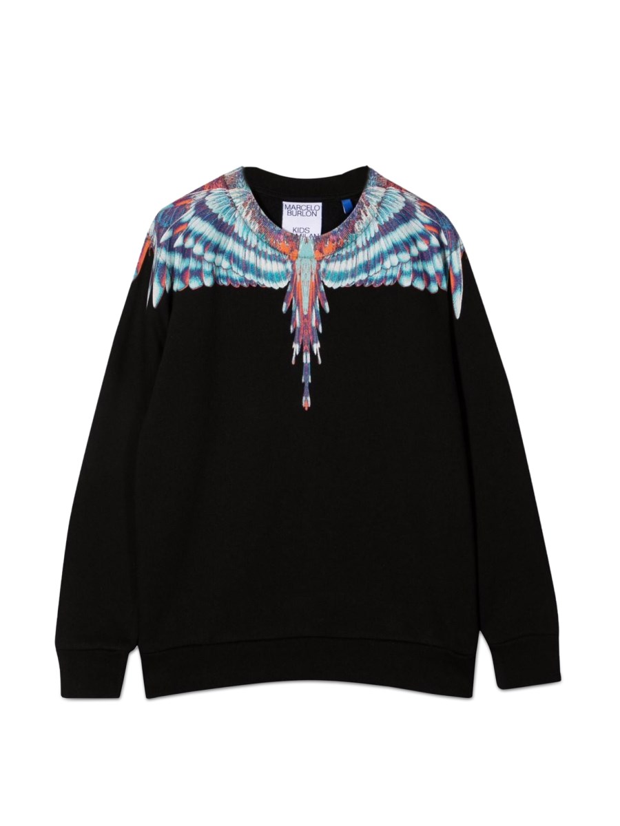 MARCELO BURLON COUNTY OF MILAN BLUE BIRDS WINGS CREWNECK Eleonora Bonucci