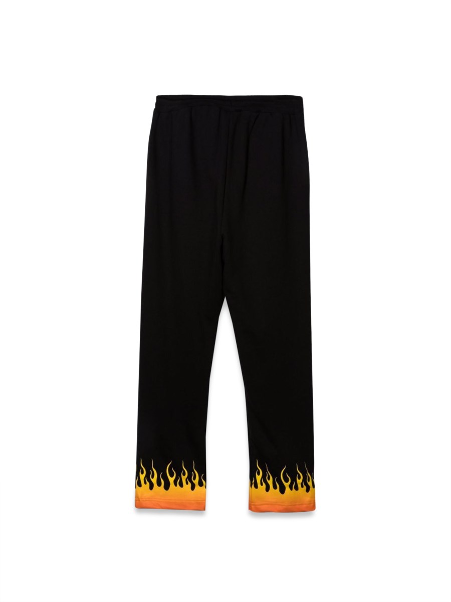 BLACK PANTS WITH RED SHADED FLAMES