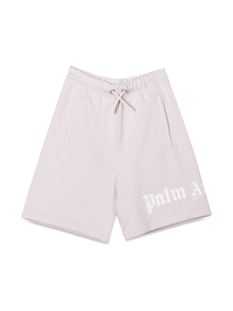 PALM ANGELS FLEECE GIRL SHORT LOGO