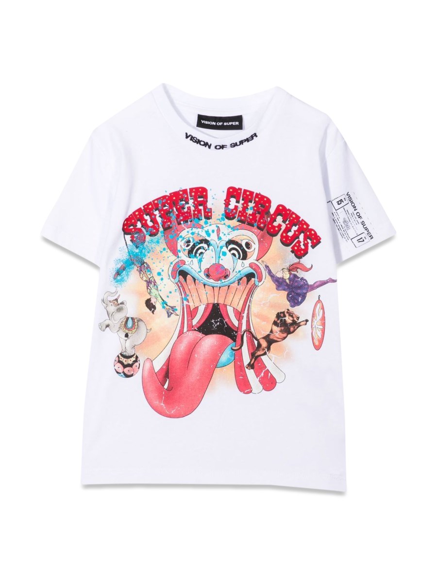 VISION OF SUPER WHITE KIDS T-SHIRT WITH TONGUE PRINT