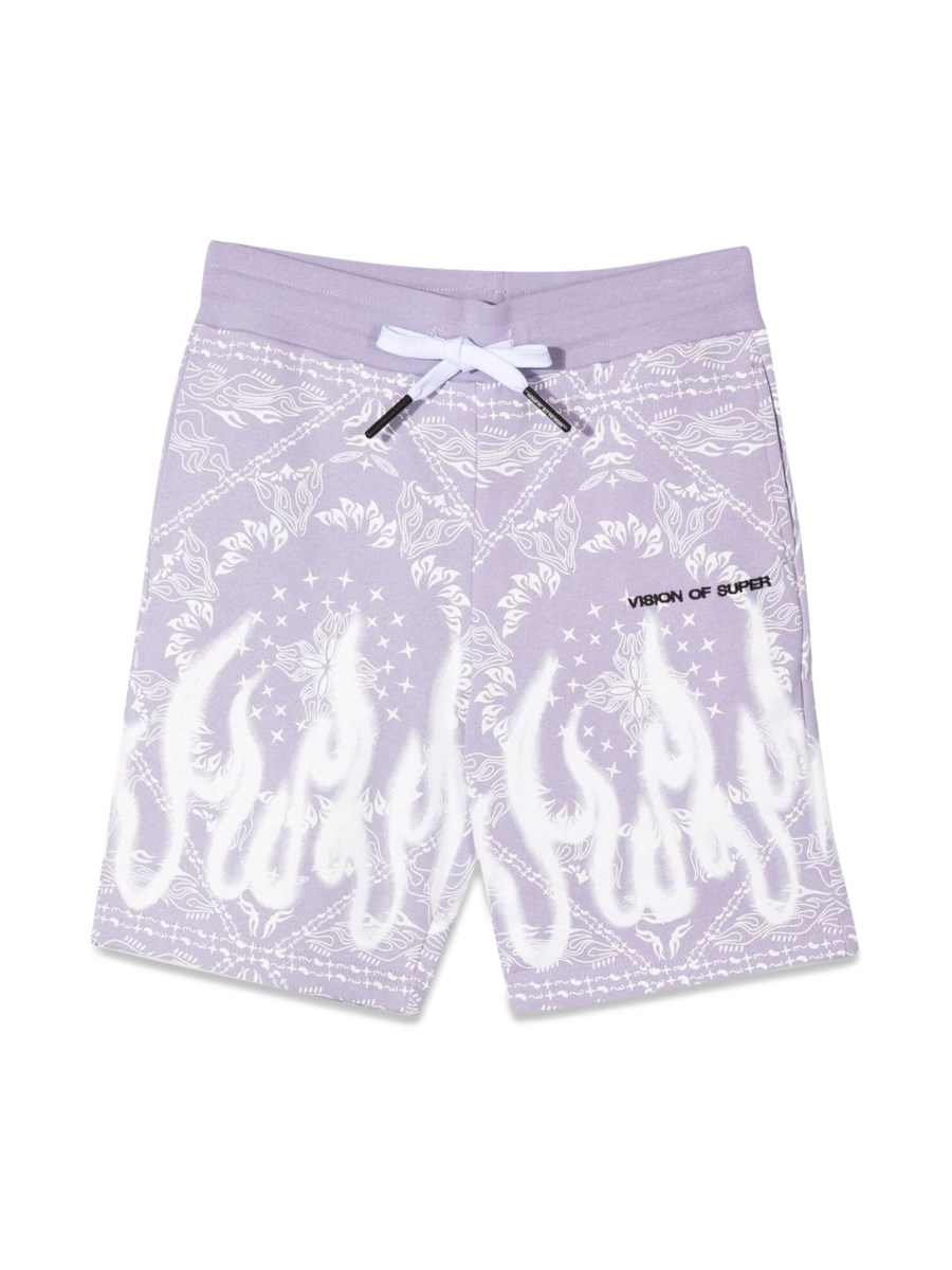 LILAC SHORTS KIDS WITH BANDANA PRINT