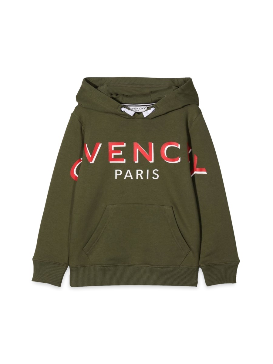 BRUSHED FLEECE SWEATER, GIVENCHY SHADOW OVERSIZED PRINTED LOGO.