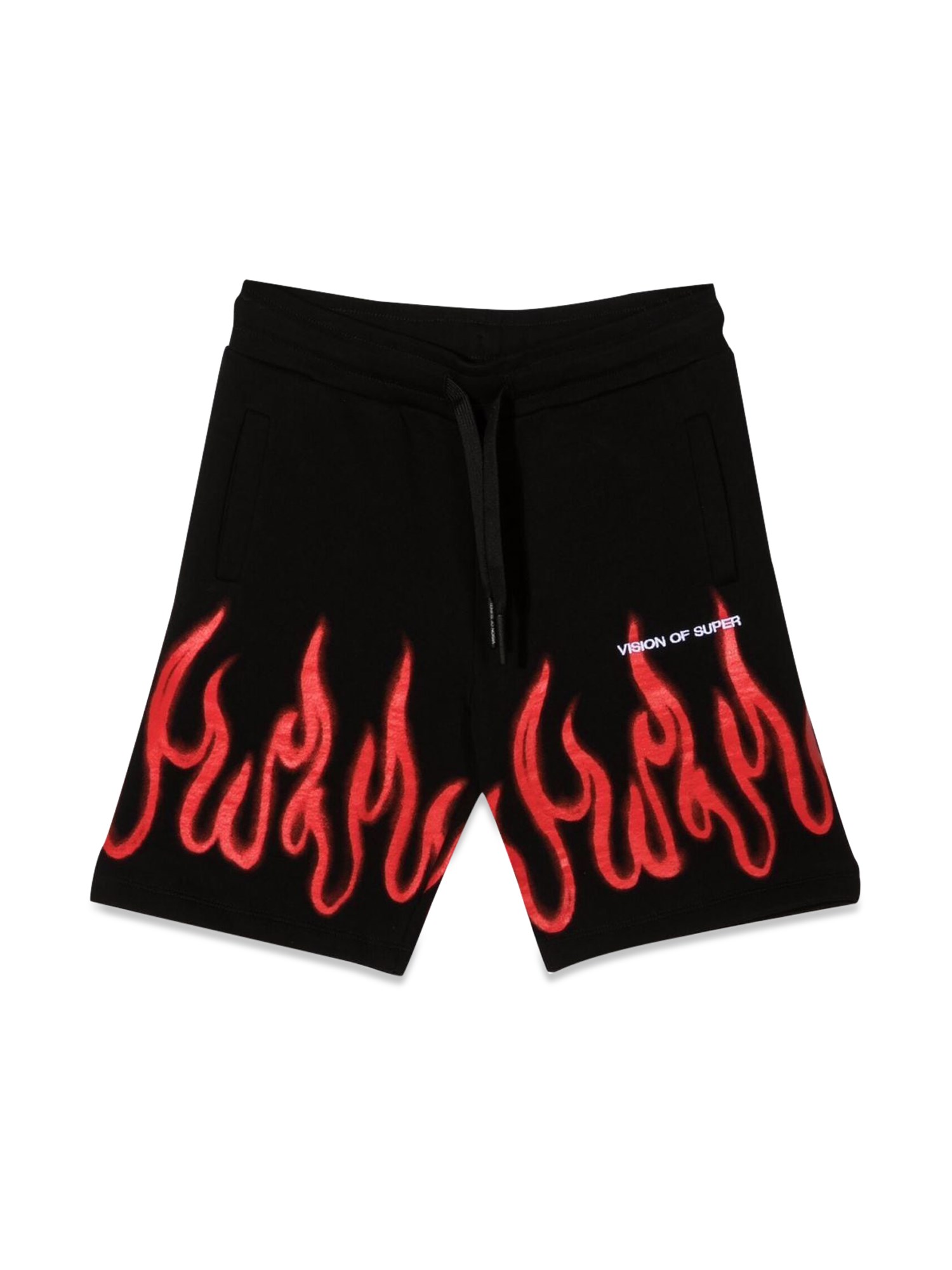 vision of super black shorts kids with red spray flames