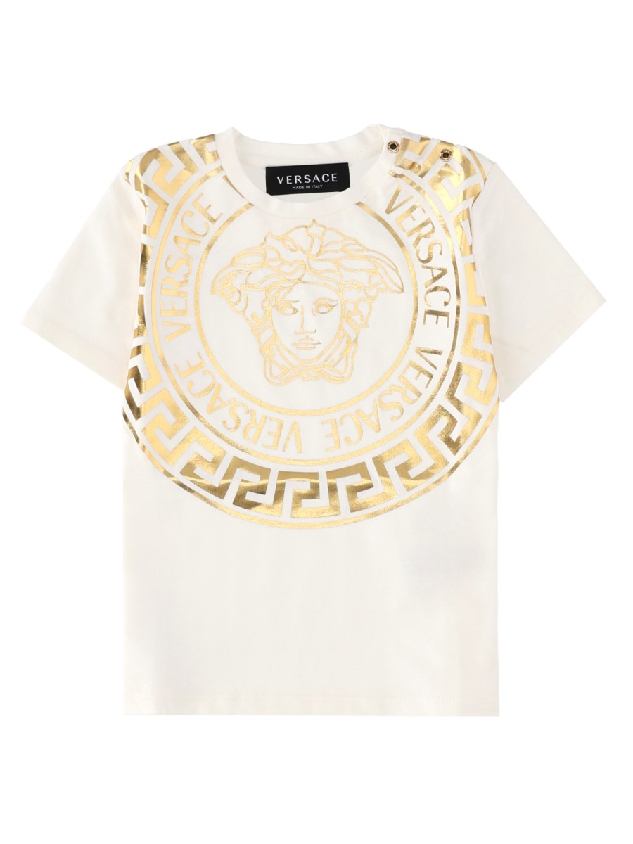 T-SHIRT DA NEONATO CON STAMPA MEDUSA GRECA
