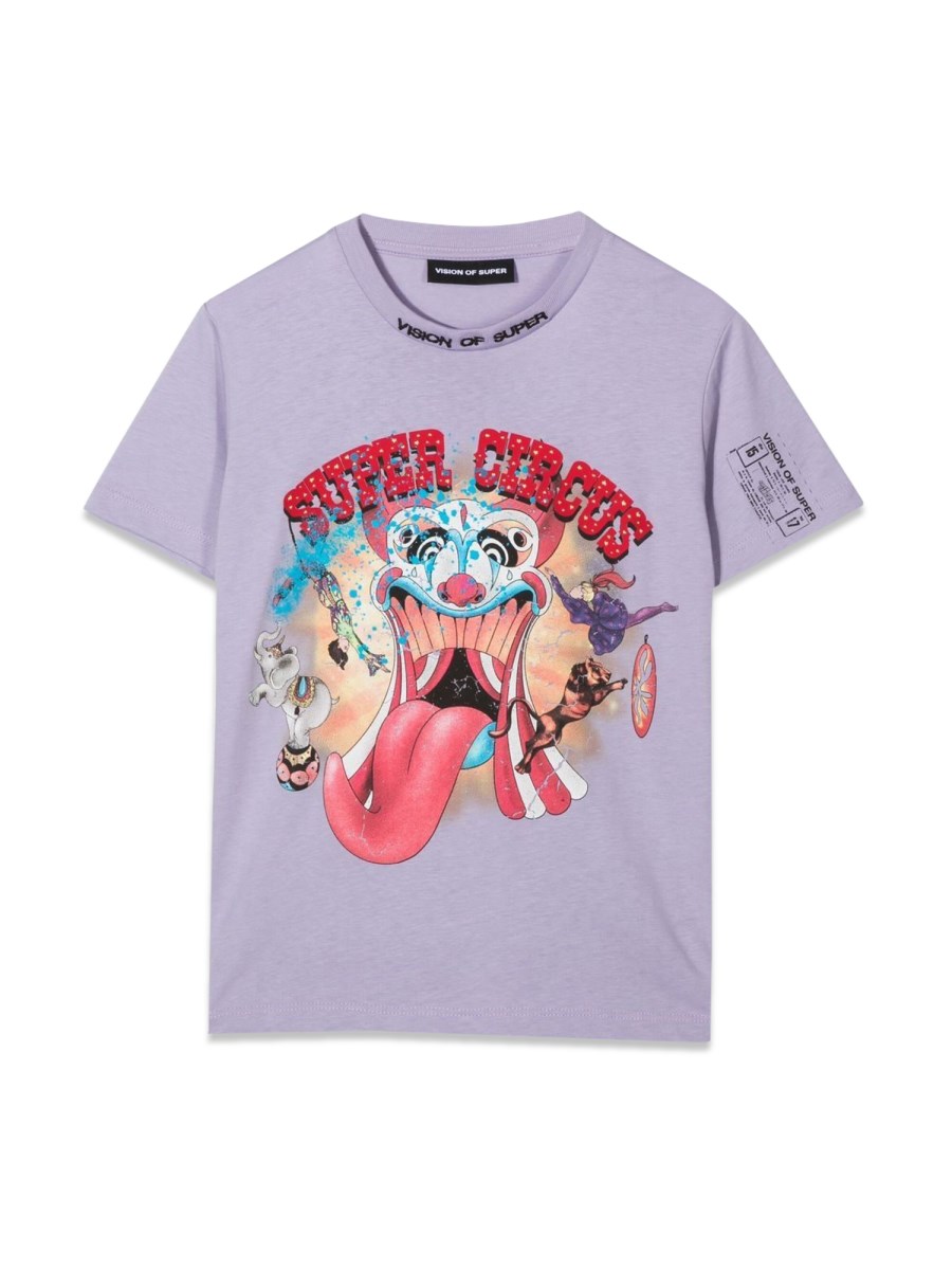 VISION OF SUPER LILAC KIDS T-SHIRT WITH TONGUE PRINT