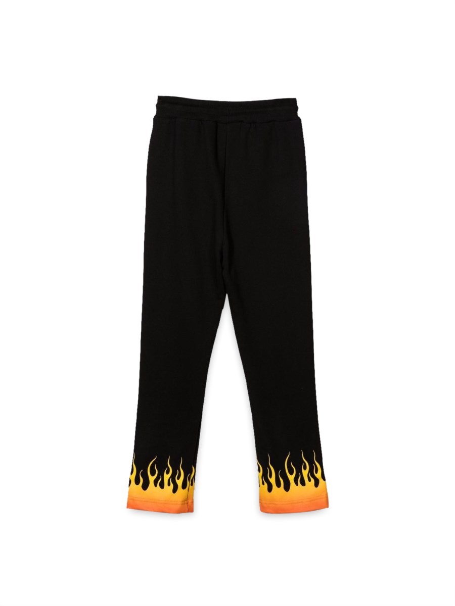 BLACK PANTS WITH RED SHADED FLAMES