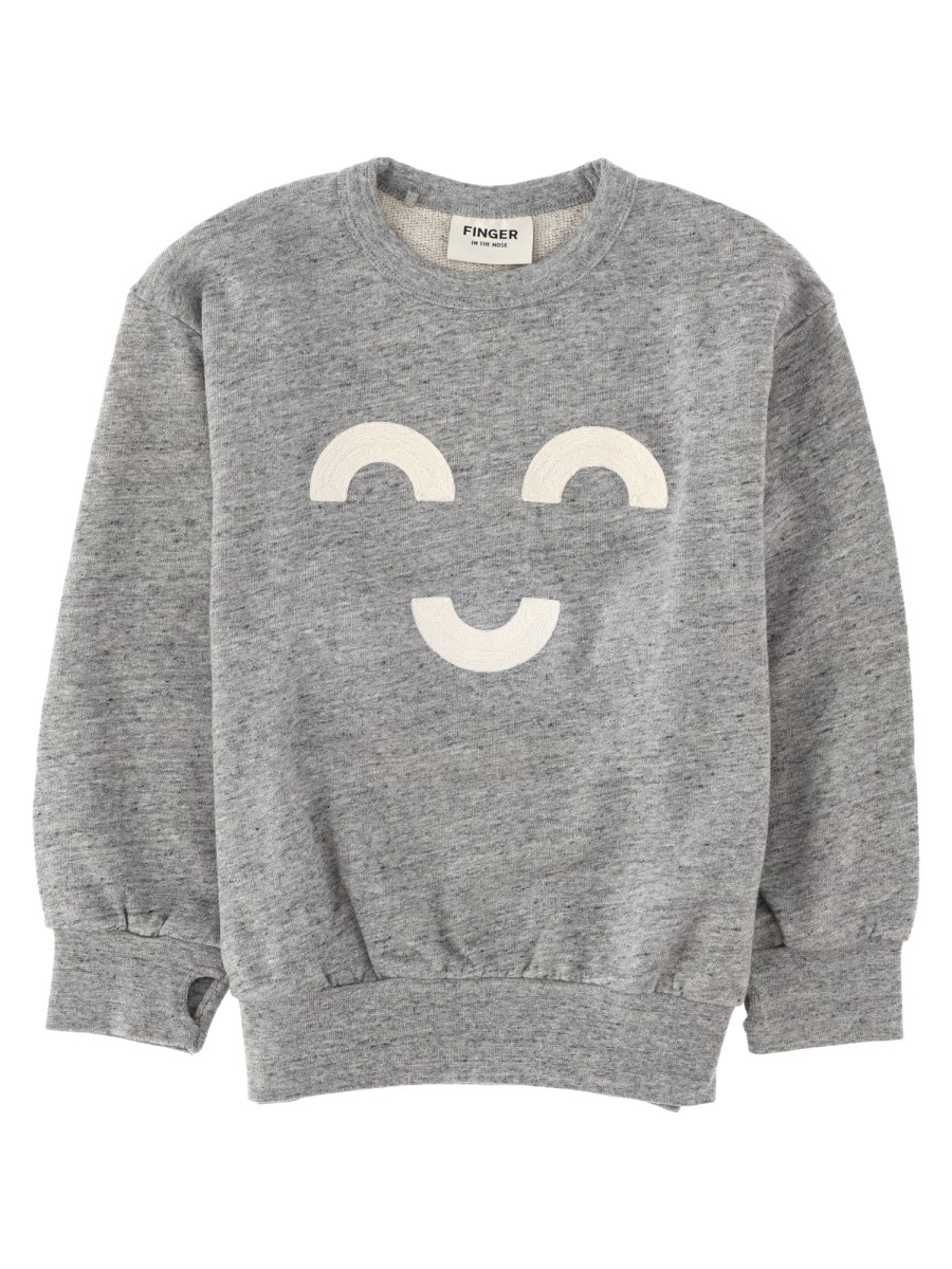 FELPA CON POLSINI CON STAMPA SMILE
