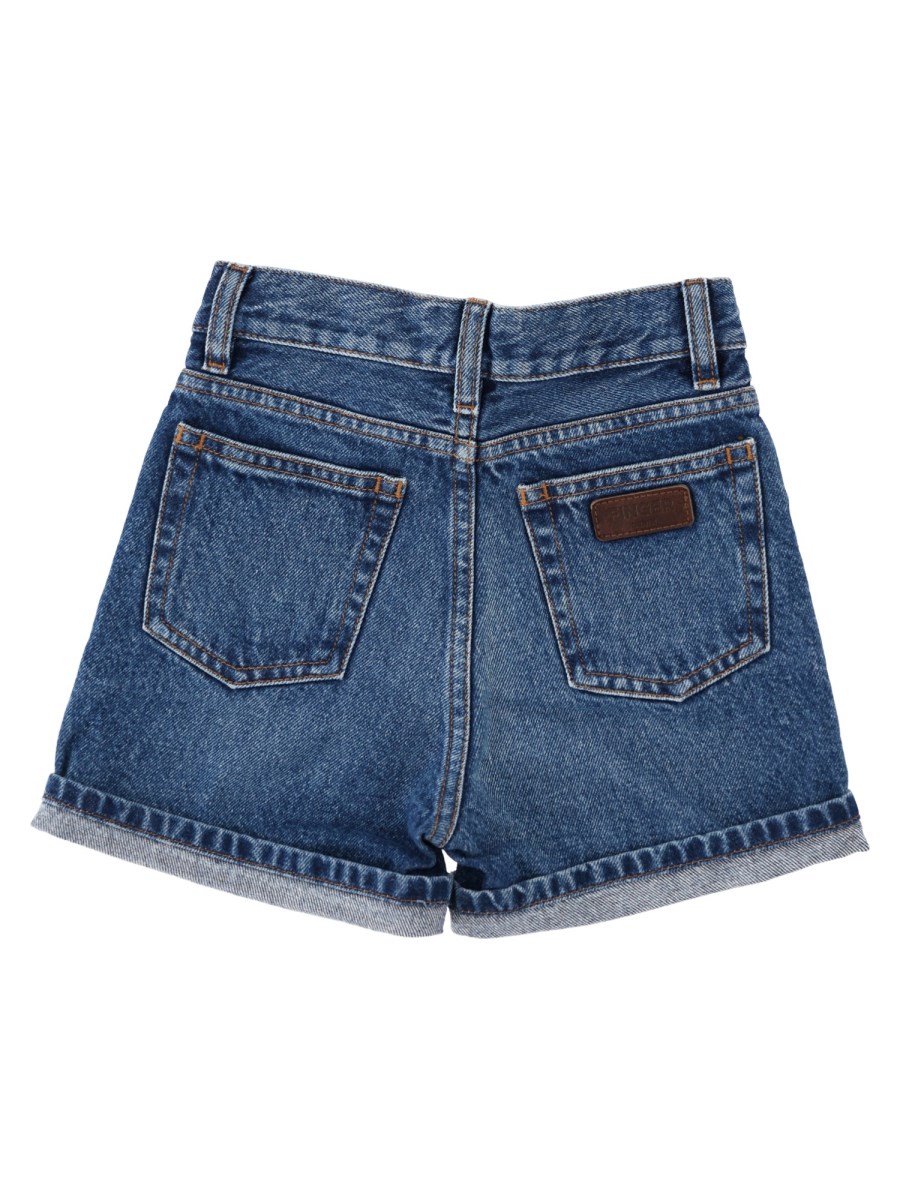 BERMUDA IN DENIM A 5 TASCHE A VITA ALTA