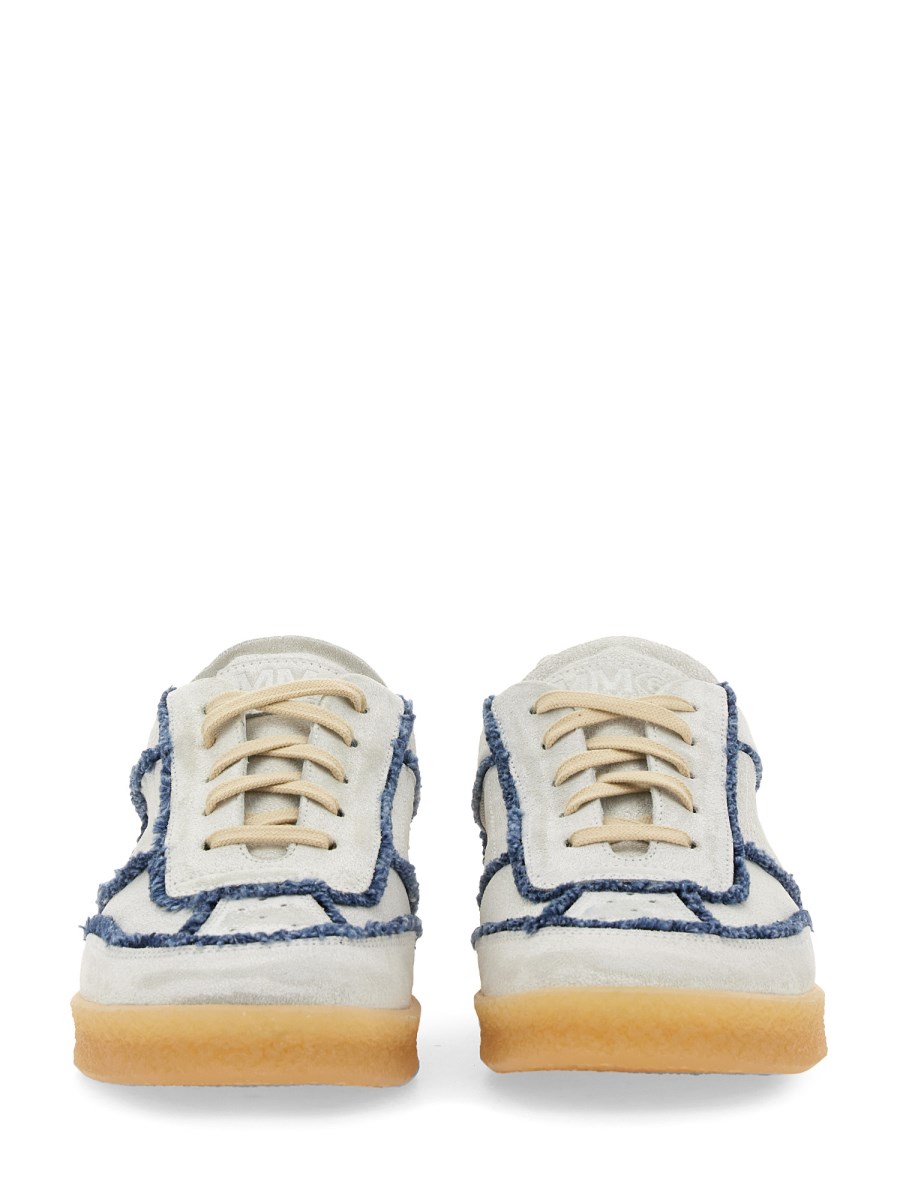 MM6 MAISON MARGIELA - CRACKLE-EFFECT LEATHER SNEAKER WITH MM6 MAISON MARGIELA - CRACKLE-EFFECT LEATHER SNEAKER WITH