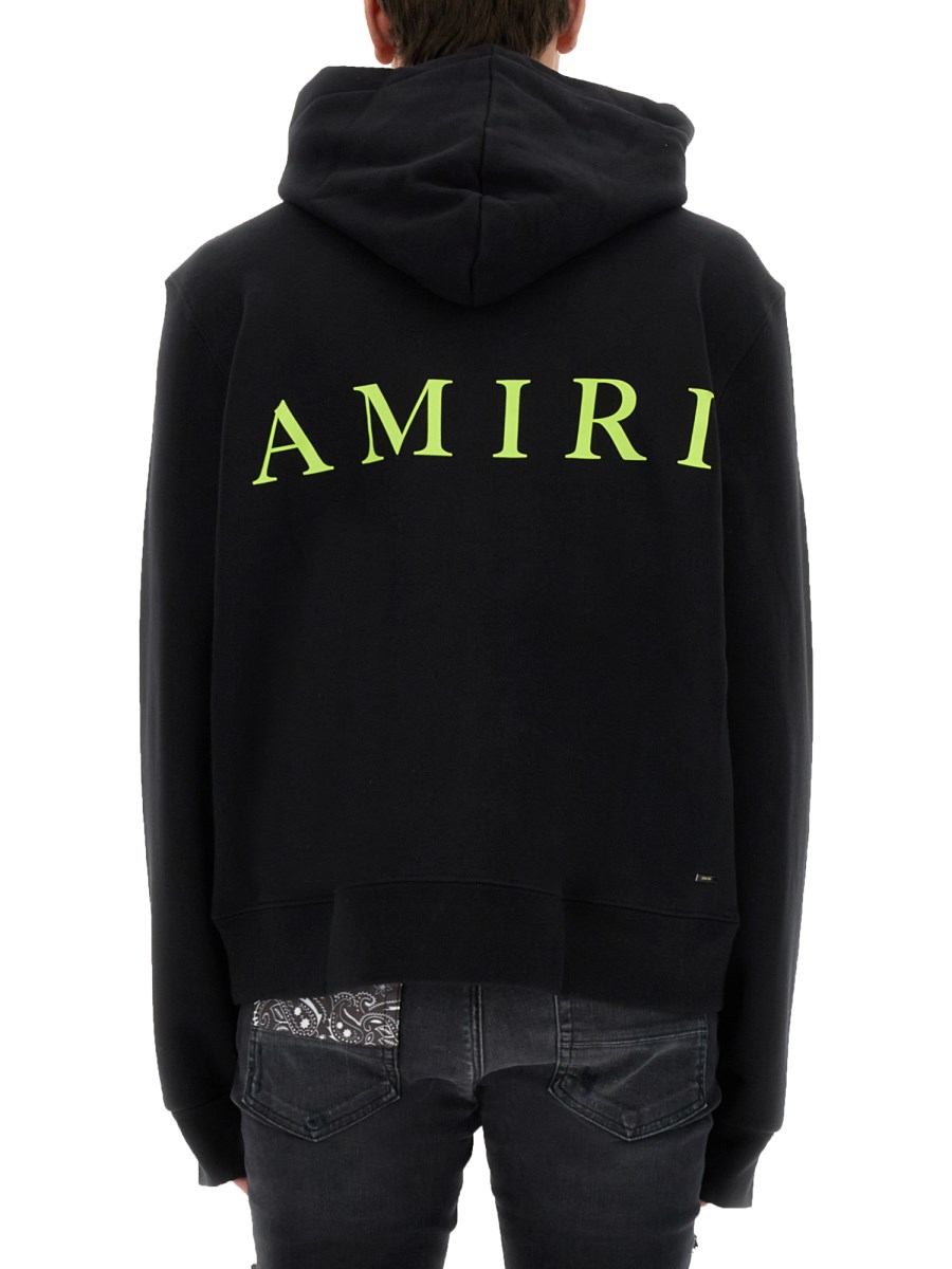 AMIRI - COTTON HOODED SWEATSHIRT WITH LOGO PRINT - Eleonora