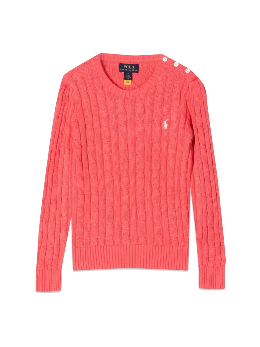 POLO RALPH LAUREN 20/2 COTTON-CABLE CN-TOPS-SWEATER