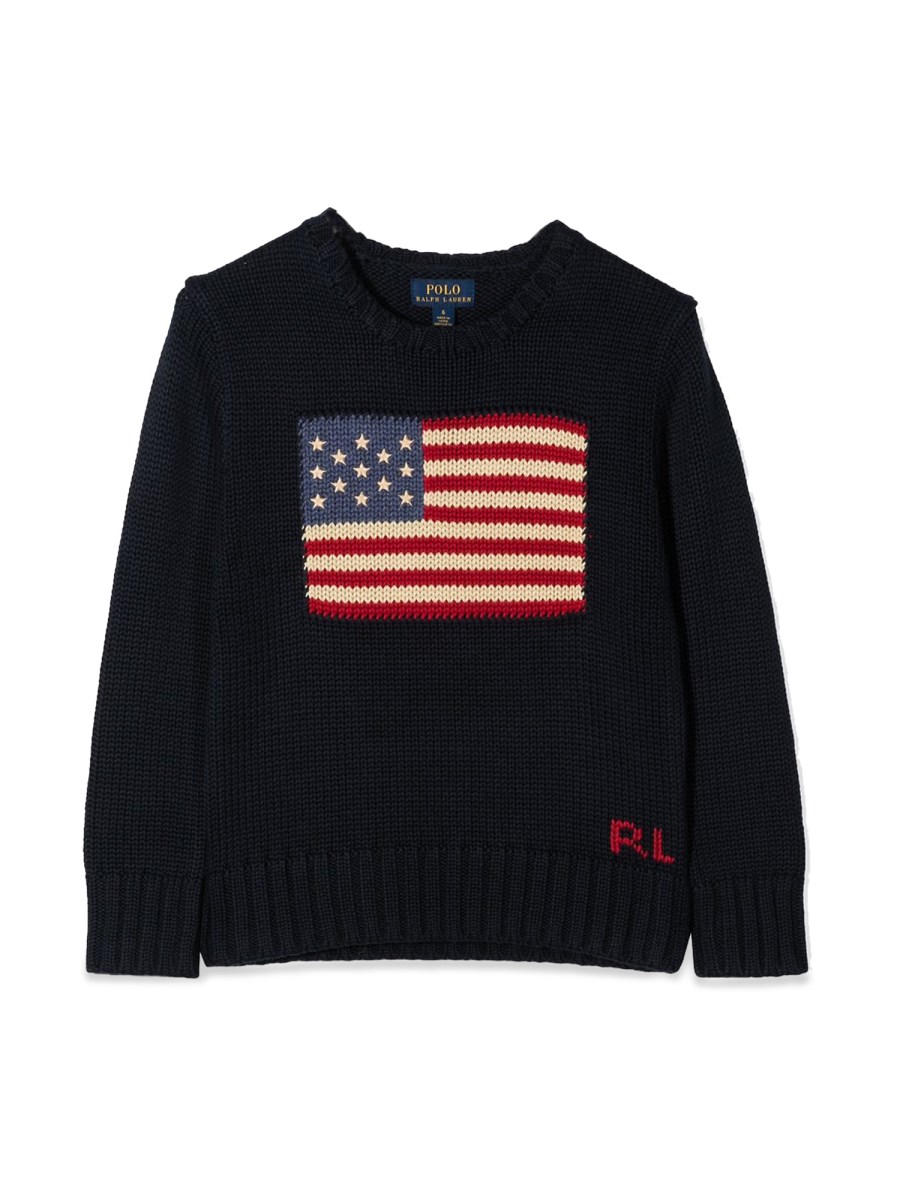 Polo cotton crewneck outlet sweater