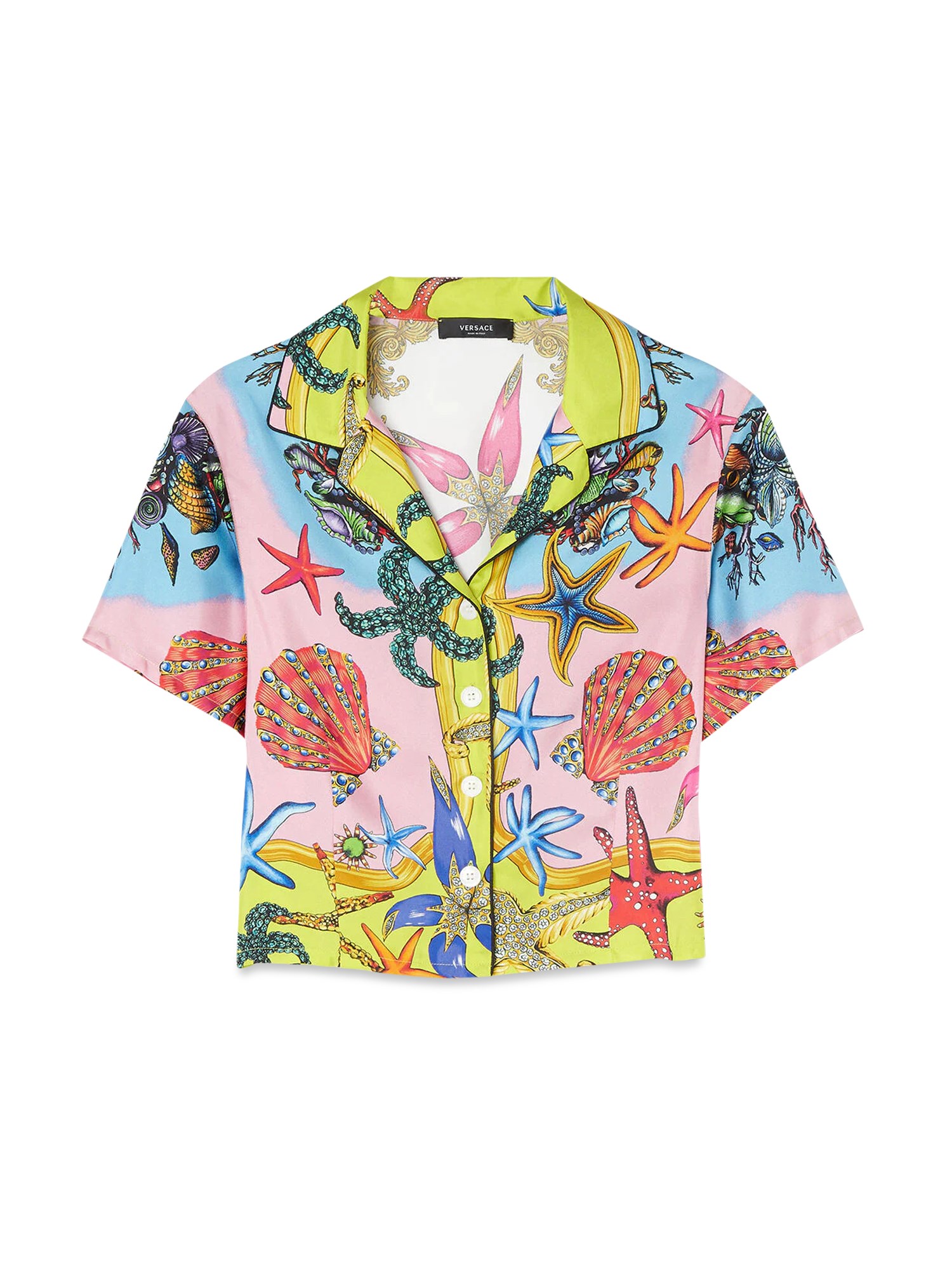 Shop Versace Trésor De La Mer Pajama Top In Multicolour