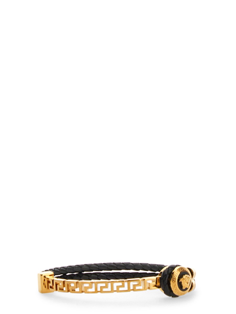 Versace leather store bracelet mens