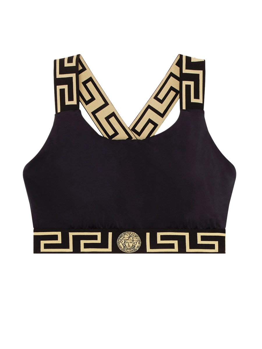 VERSACE - STRETCH COTTON THONG WITH GREEK AND MEDUSA - Eleonora Bonucci