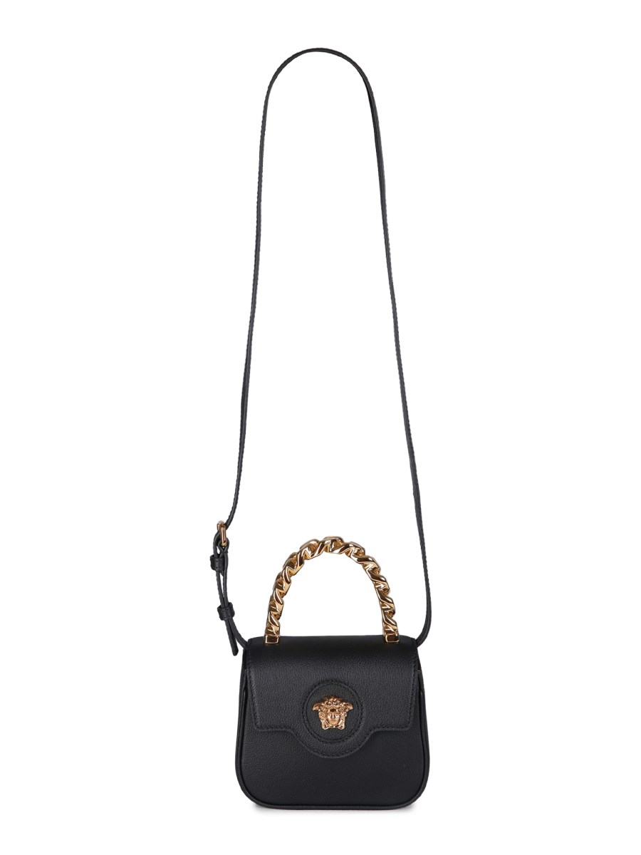 Versace Medusa Head-plaque leather shoulder bag - Black