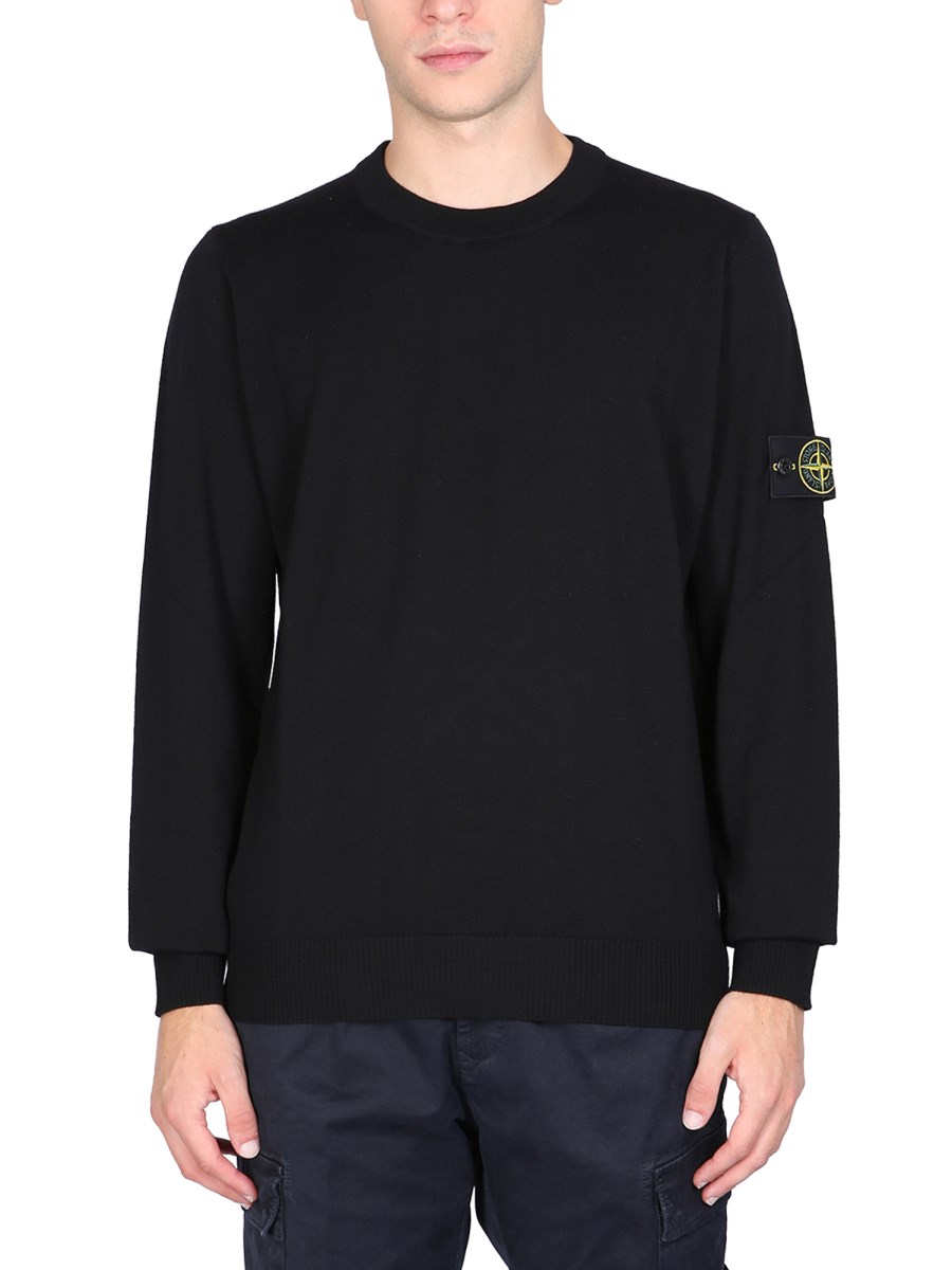 Stone island cotton outlet knit badge jumper