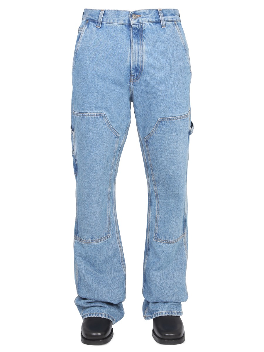 OFF-WHITE - CARPENTER FLARED COTTON DENIM JEANS - Eleonora Bonucci