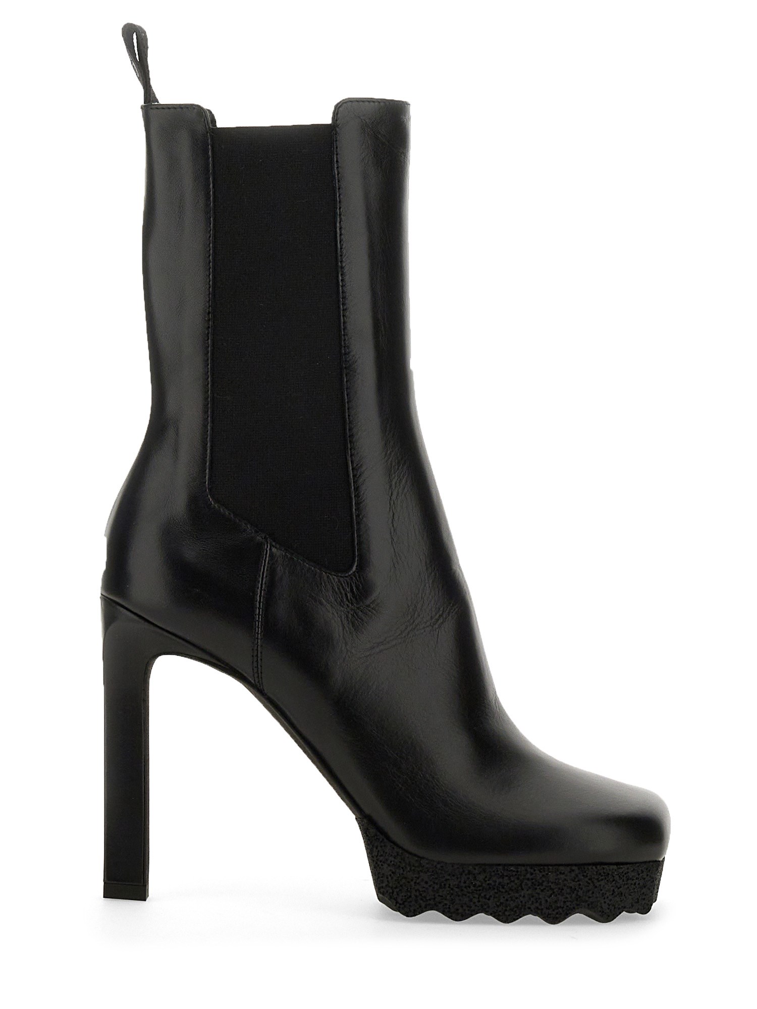Shop Off-white Chelsea Boot With Heel In Black