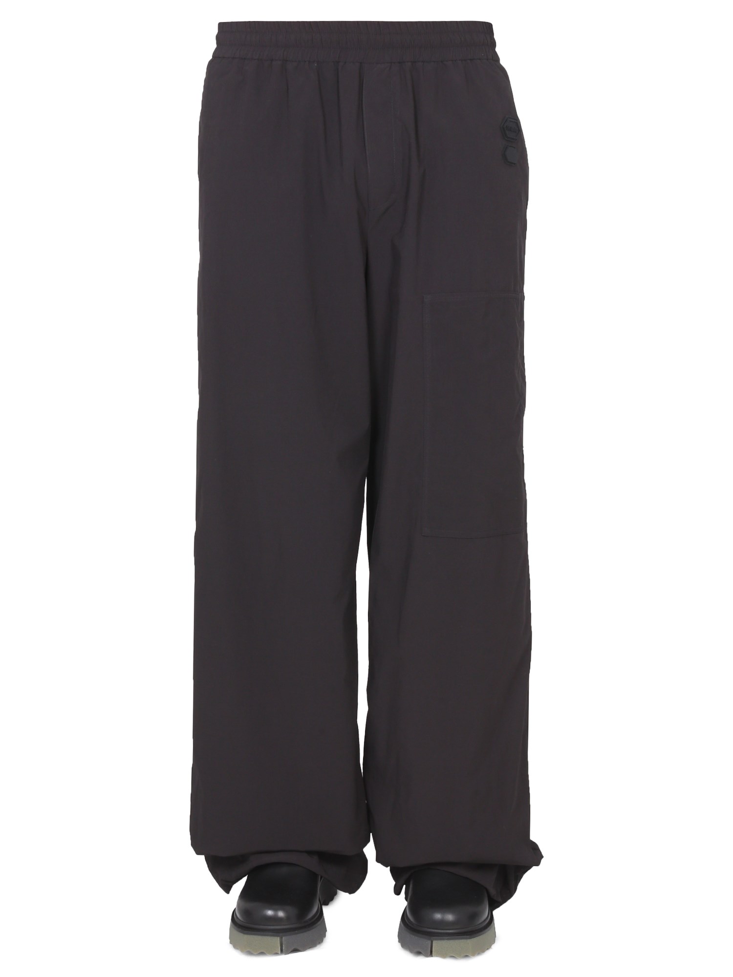 Shop Off-white Wide Leg Pants In Black