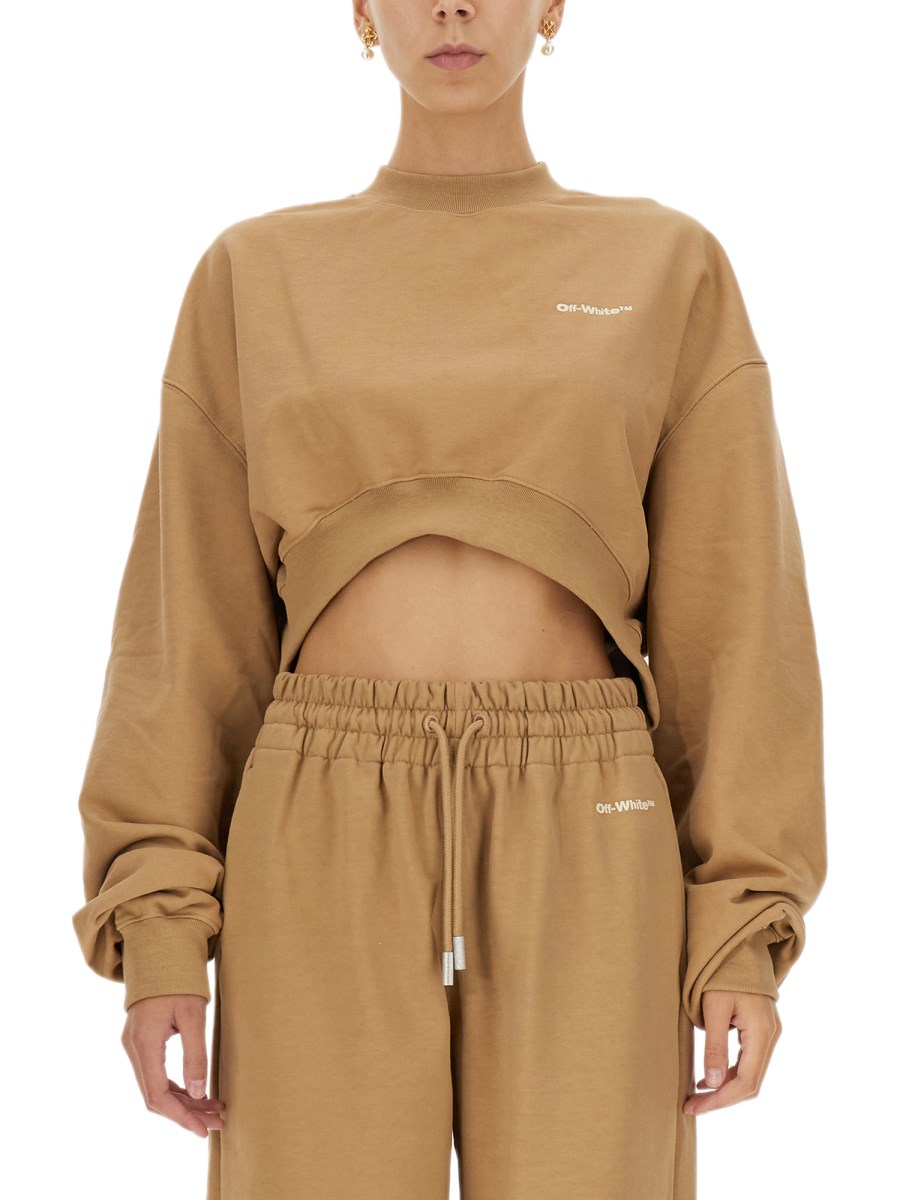 Off white cropped on sale sweatshirt