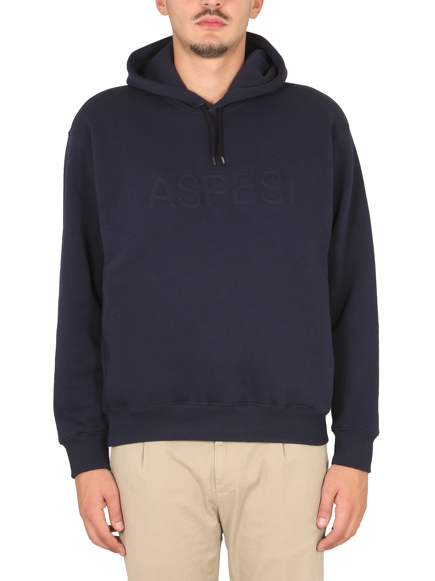 aspesi sweatshirt with logo and hood