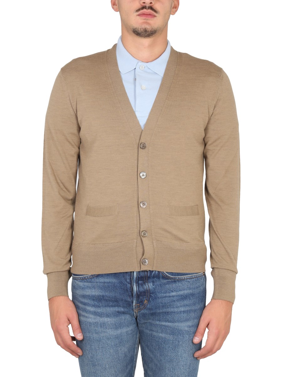 TOM FORD - WOOL V-NECK CARDIGAN - Eleonora Bonucci