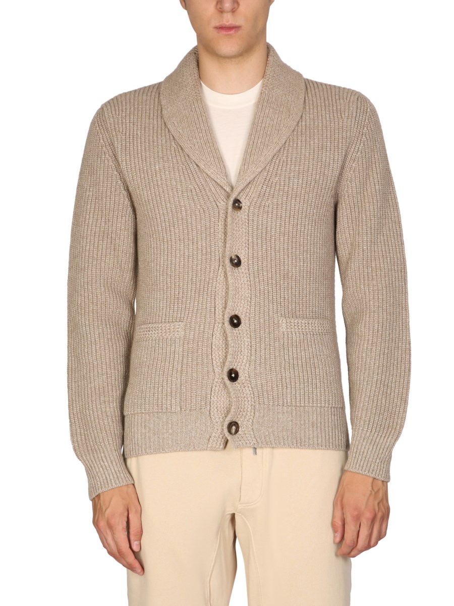 TOM FORD - CASHMERE AND LINEN V-NECK CARDIGAN - Eleonora Bonucci