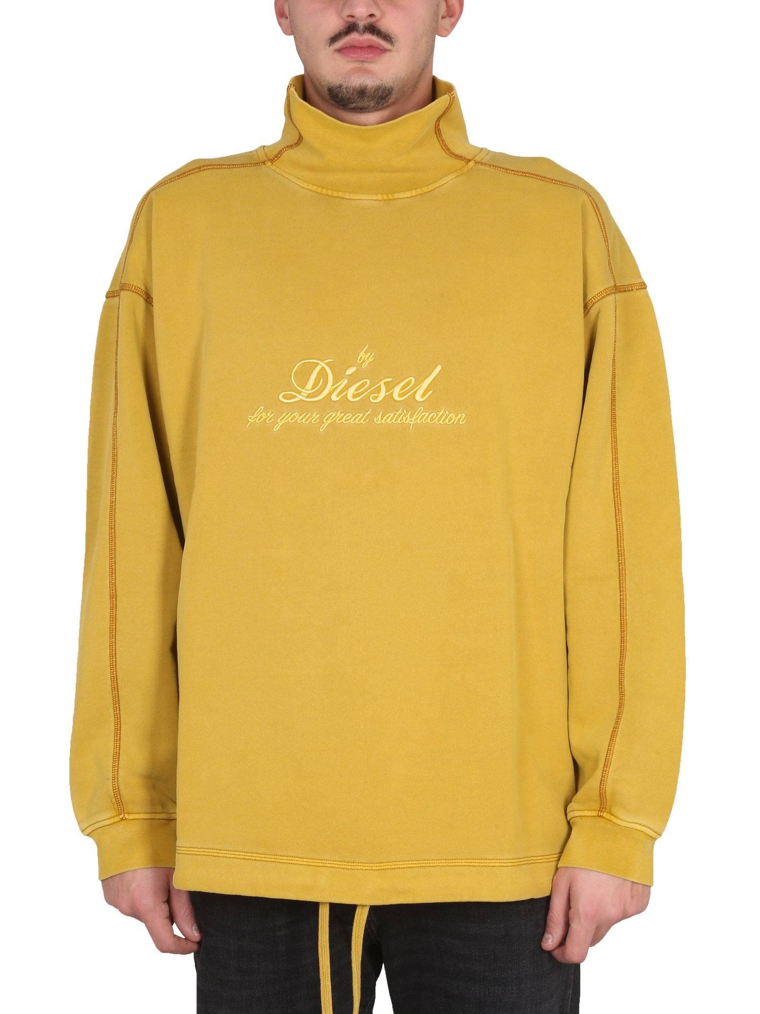 Shop Diesel Sweatshirt With Logo In Yellow