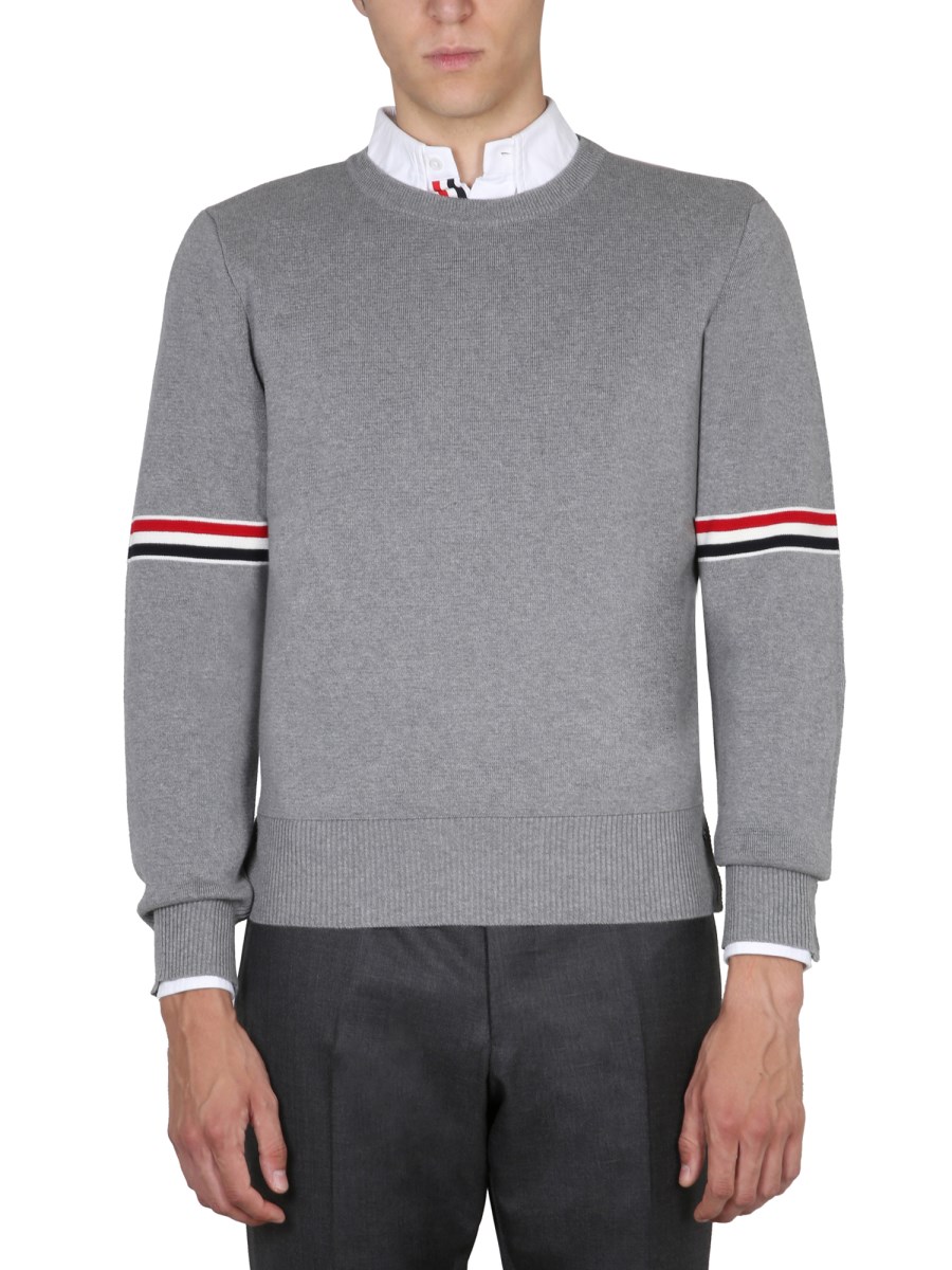 THOM BROWNE - Cotton Crewneck Sweatshirt