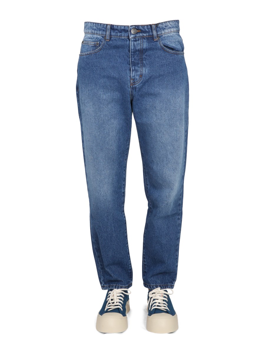 AMI PARIS JEANS TAPERED FIT IN DENIM DI COTONE