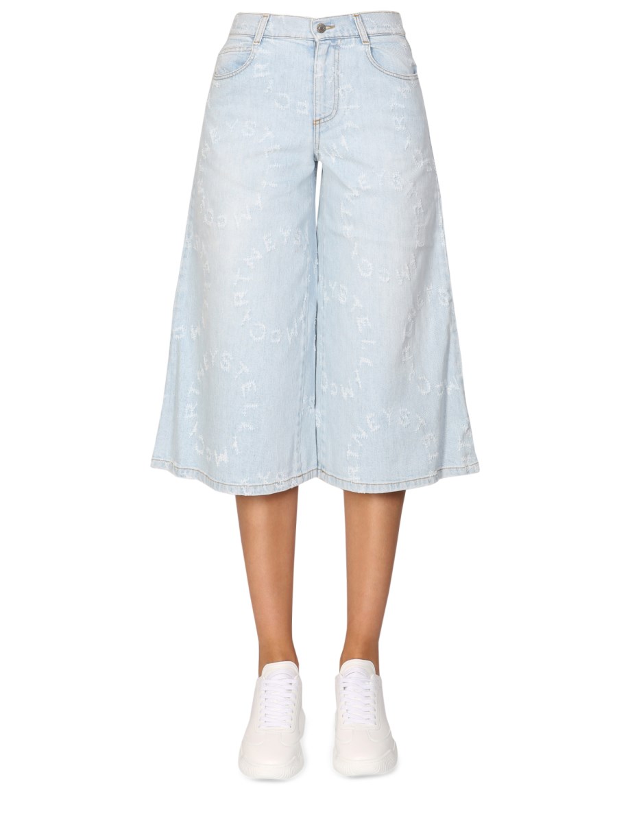 STELLA McCARTNEY JEANS WIDE LEG IN DENIM DI COTONE