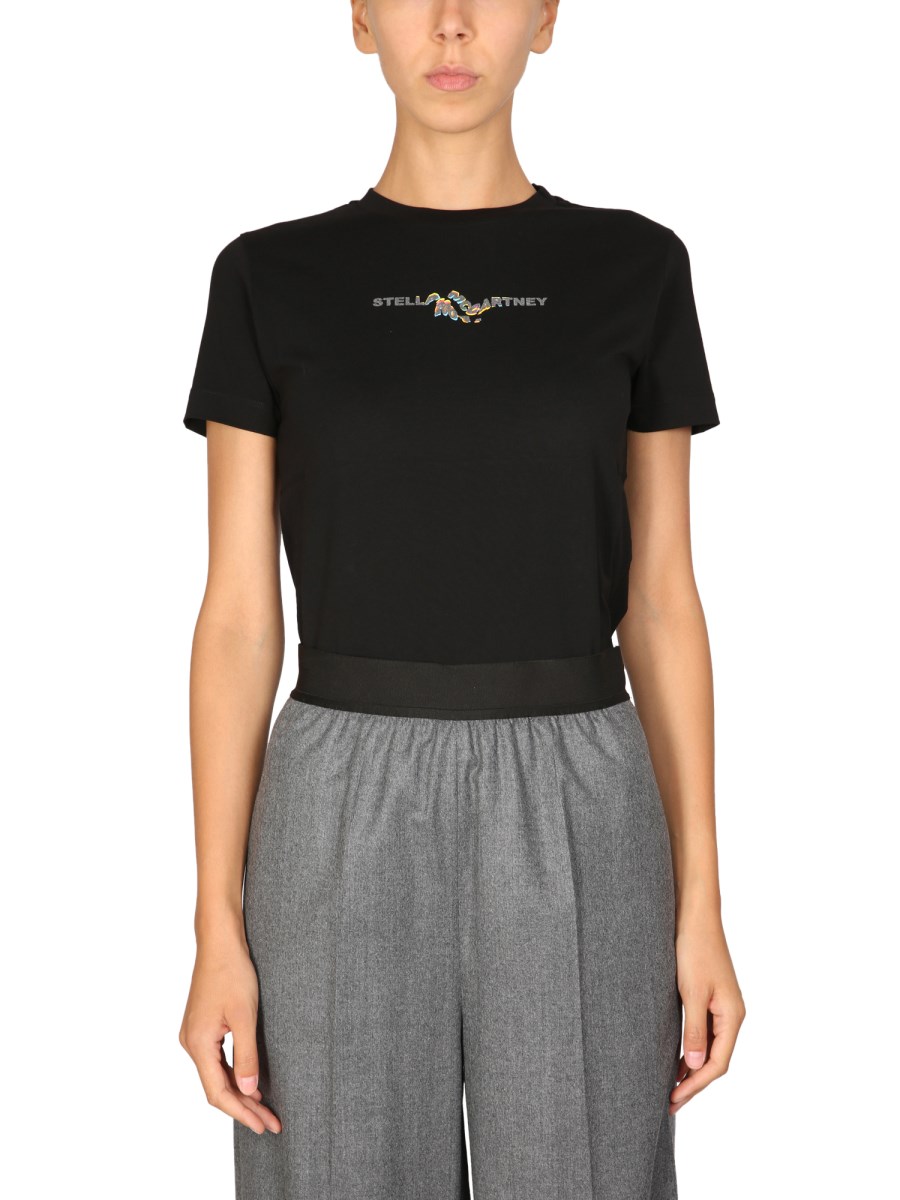 STELLA McCARTNEY T-SHIRT GLITCH IN JERSEY DI COTONE