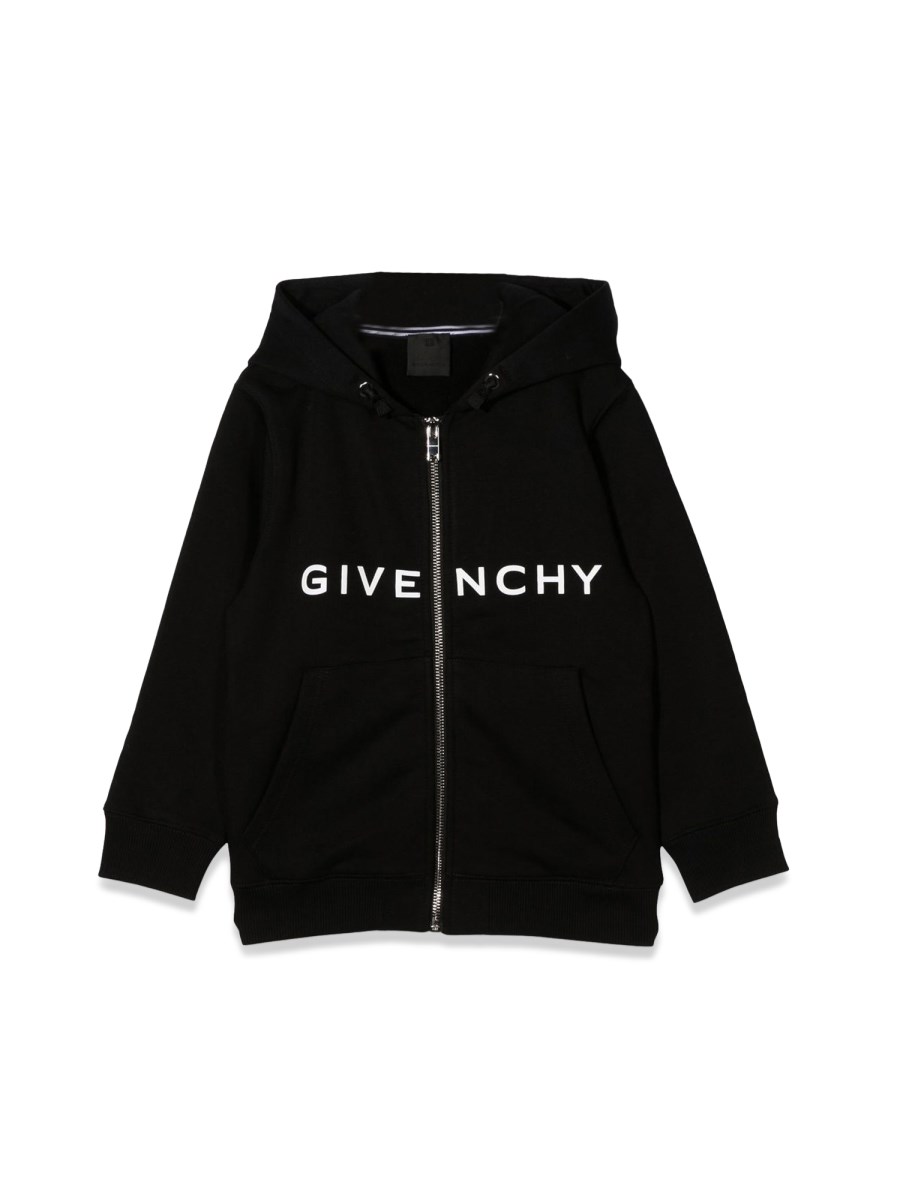 GIVENCHY CARDIGAN CON CAPPUCCIO ZIP E LOGO