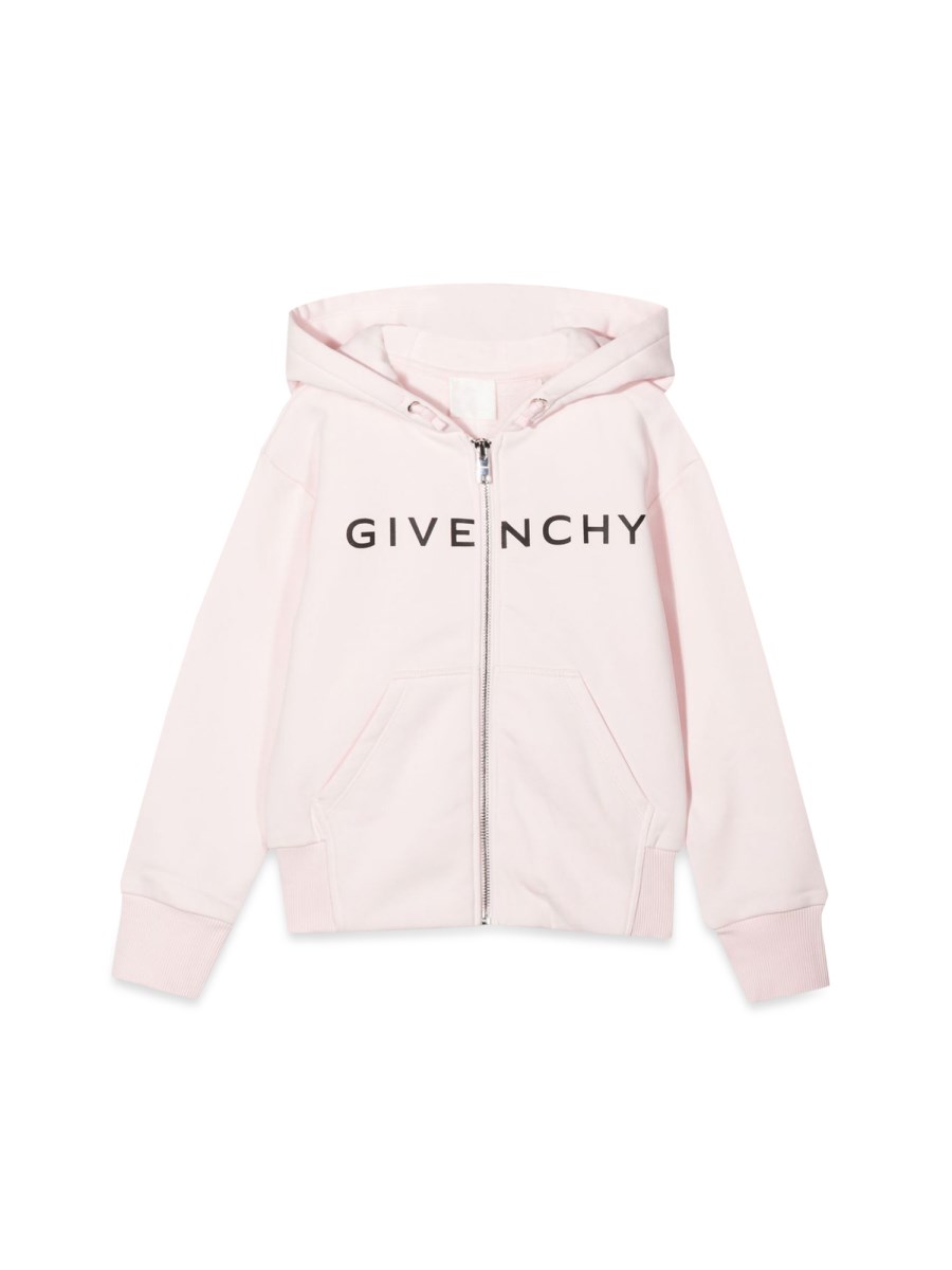 GIVENCHY CARDIGAN CON CAPPUCCIO ZIP E LOGO