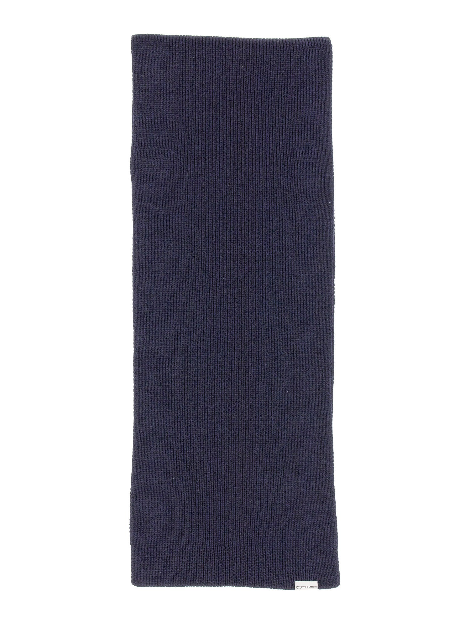 Woolrich Ribbed Wool Scarf In Blue
