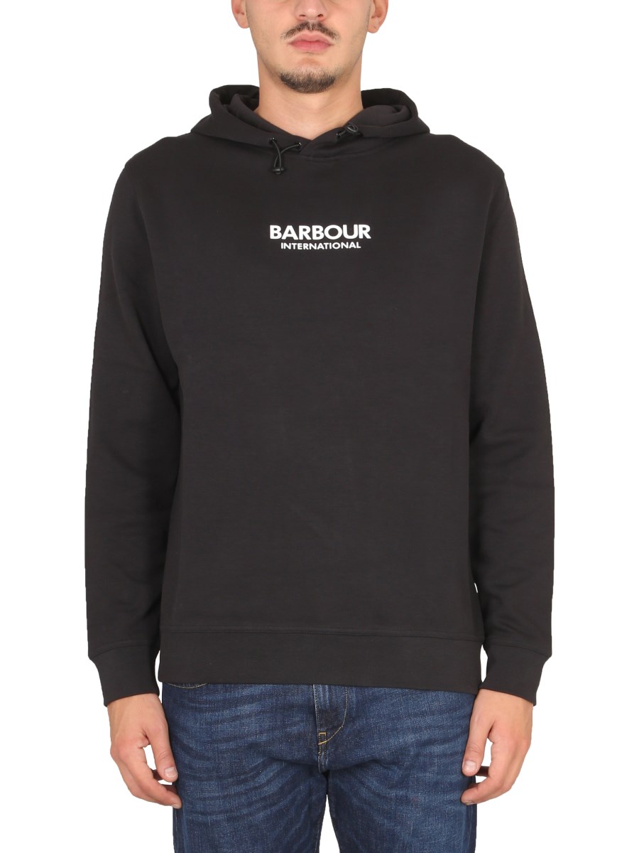 BARBOUR FELPA CON CAPPUCCIO E LOGO