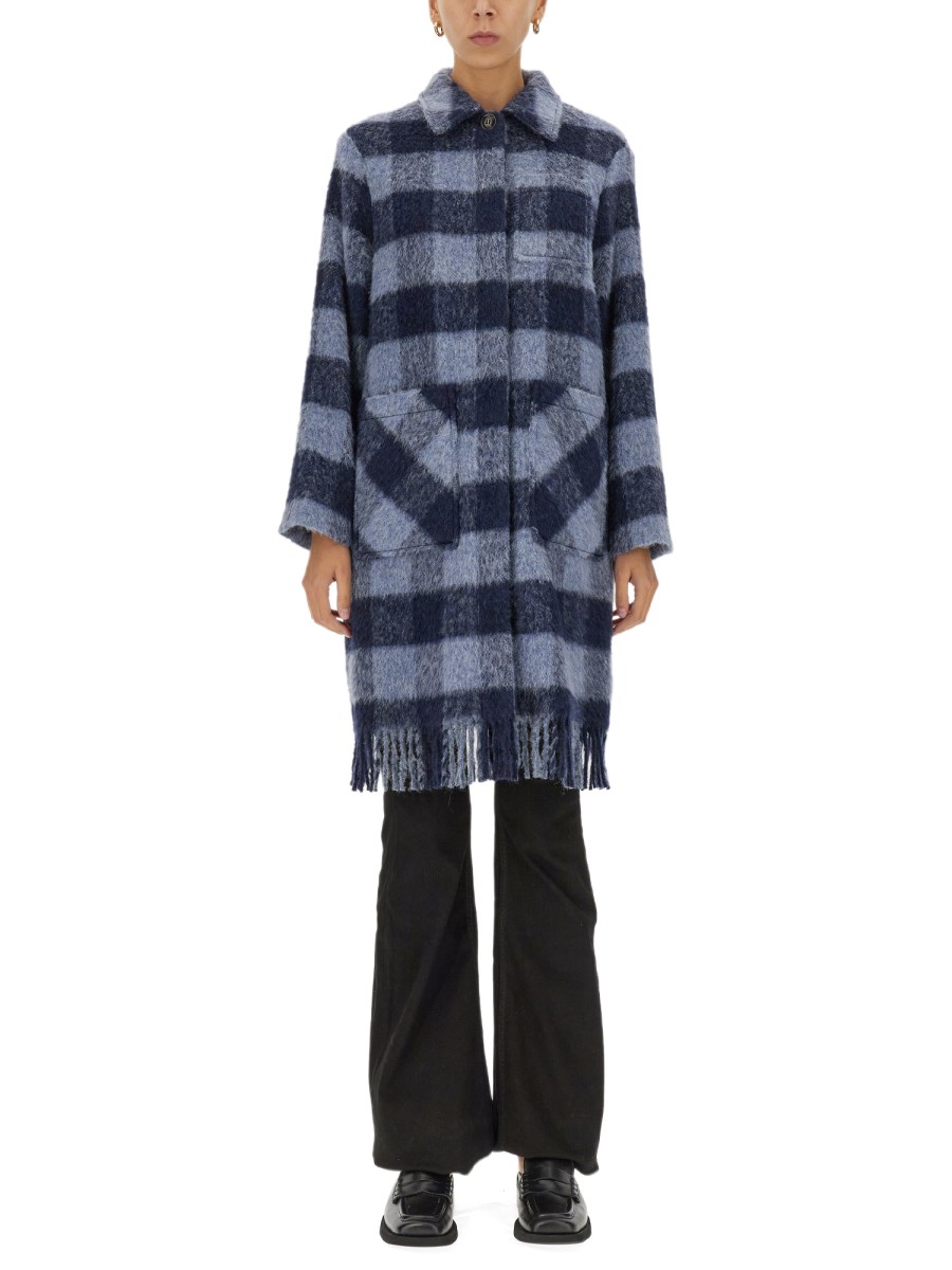 WOOLRICH CAPPOTTO IN MISTO LANA CON STAMPA CHECK