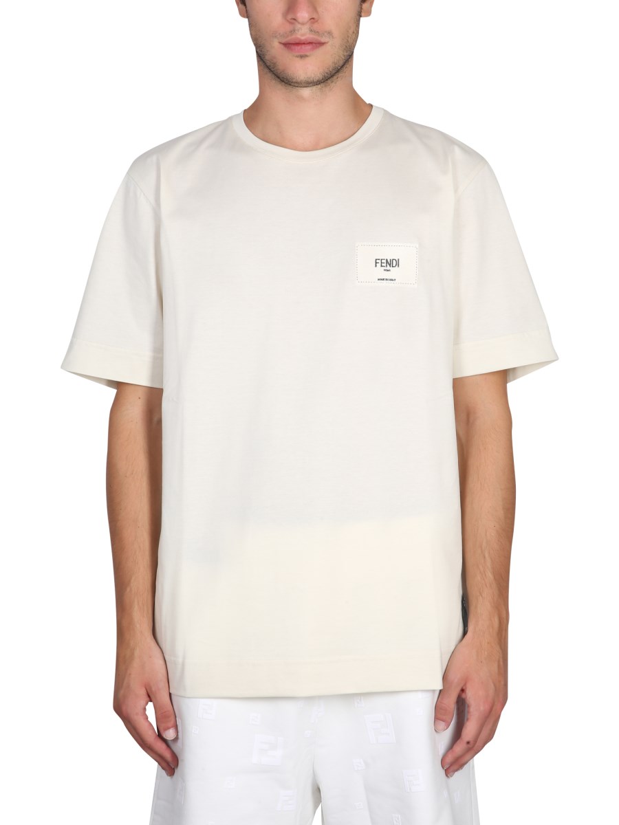 FENDI☆Tシャツ 今日特価】Fendi 25SS オーバーラップロゴ＆アイ 半袖 T-3
