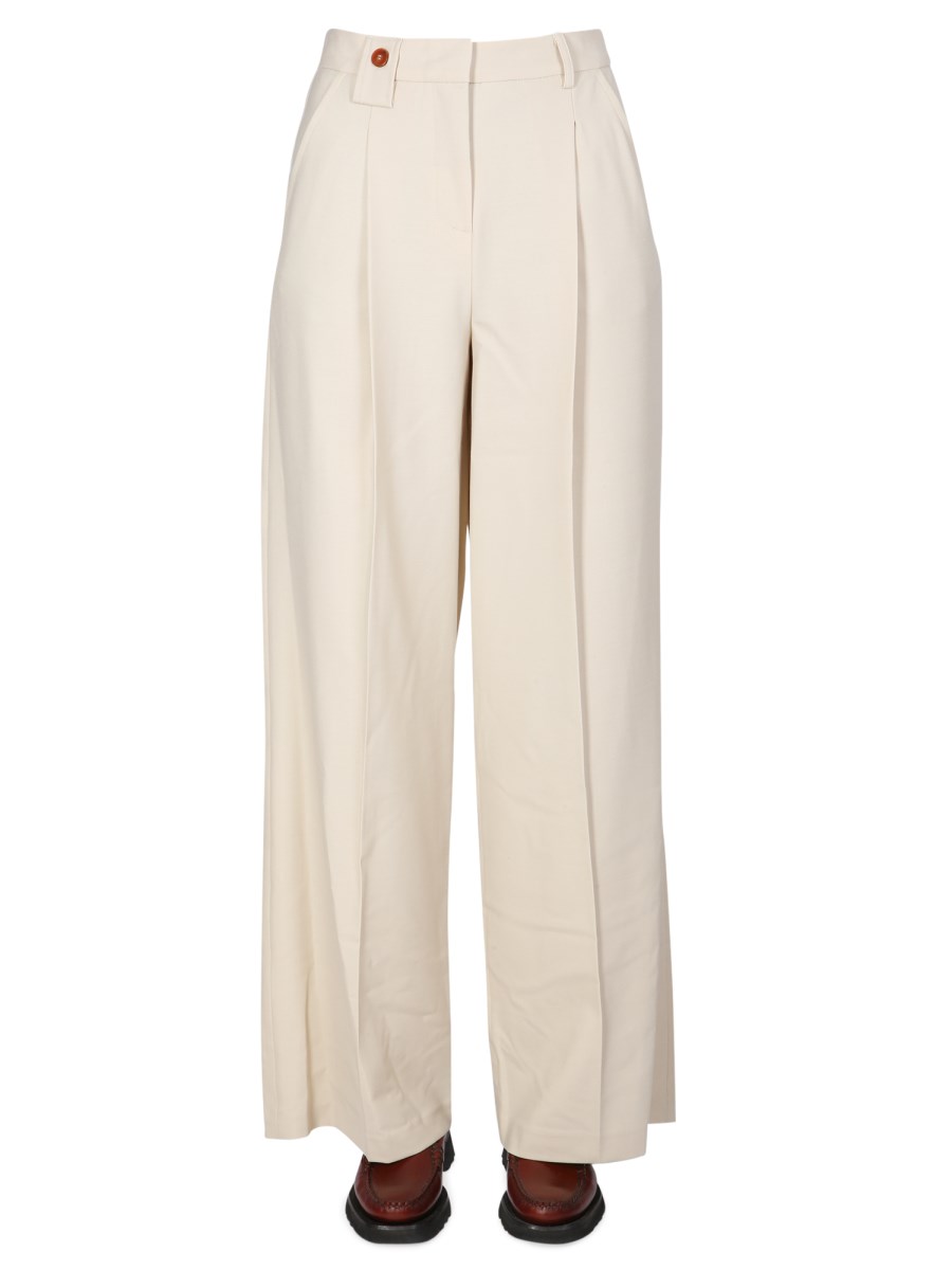 ALYSI PANTALONE WIDE LEG IN MISTO LANA VERGINE