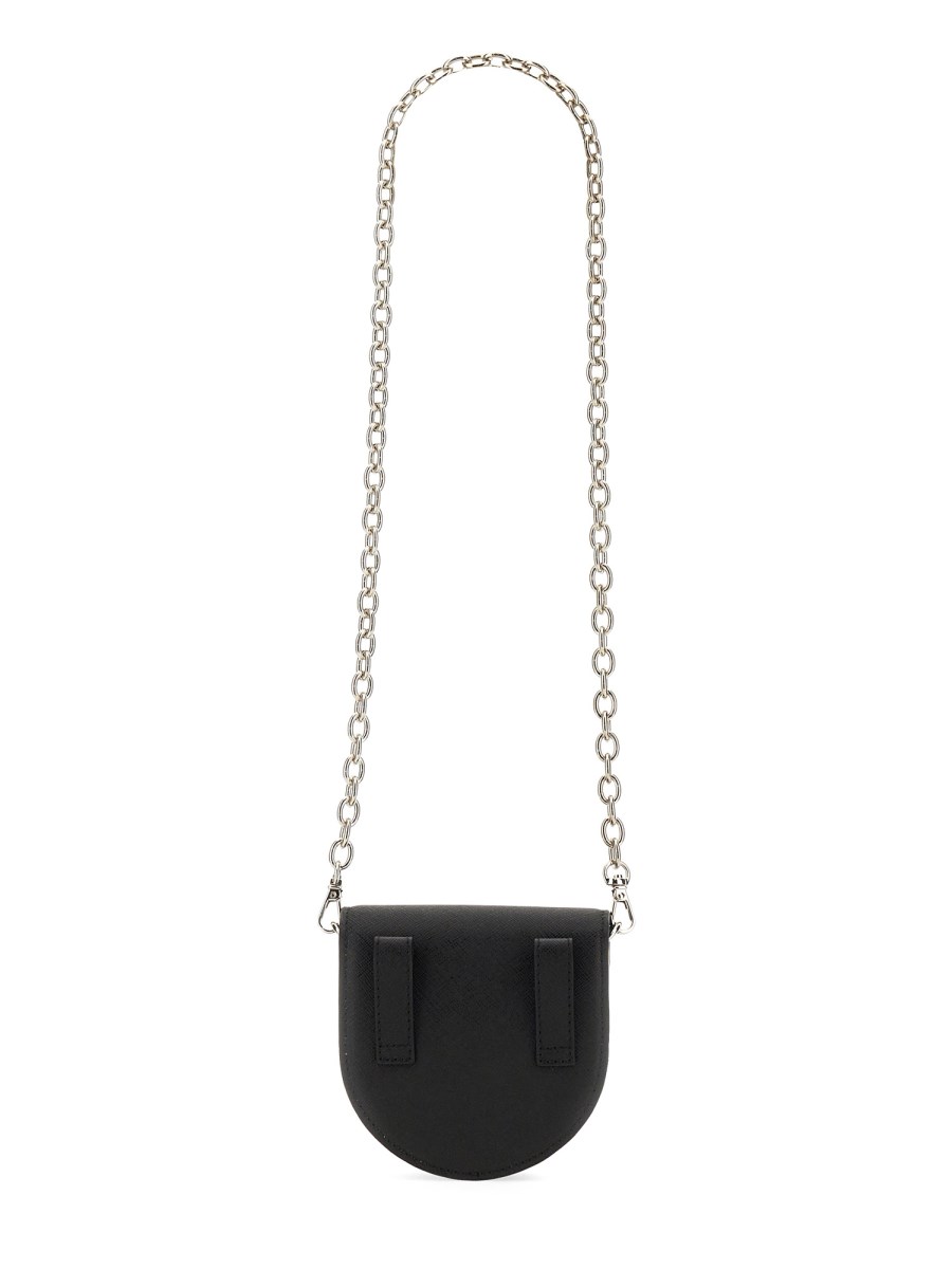 Loewe Heel Leather Shoulder Bag in Black