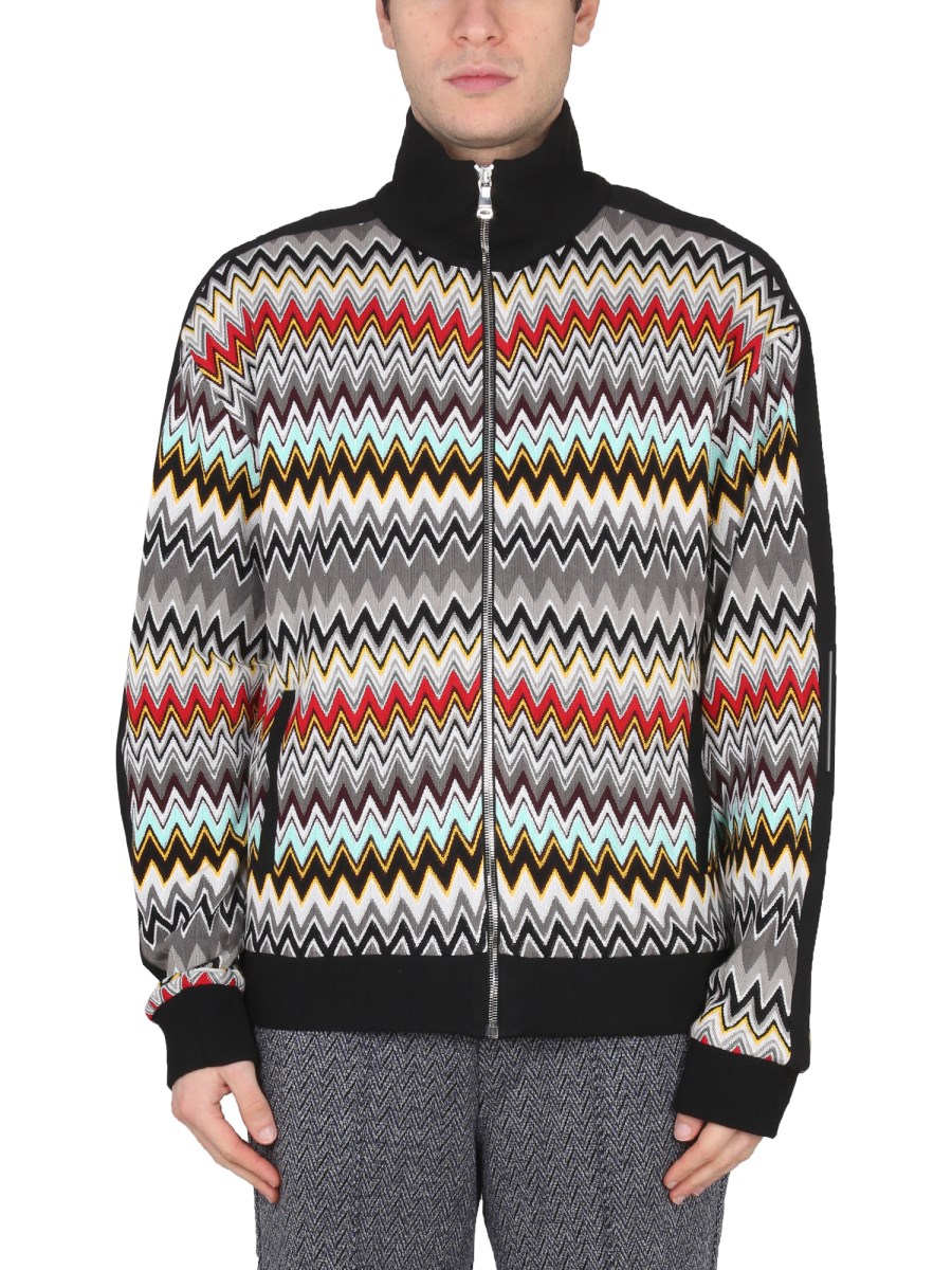 MISSONI FELPA CON ZIP IN COTONE