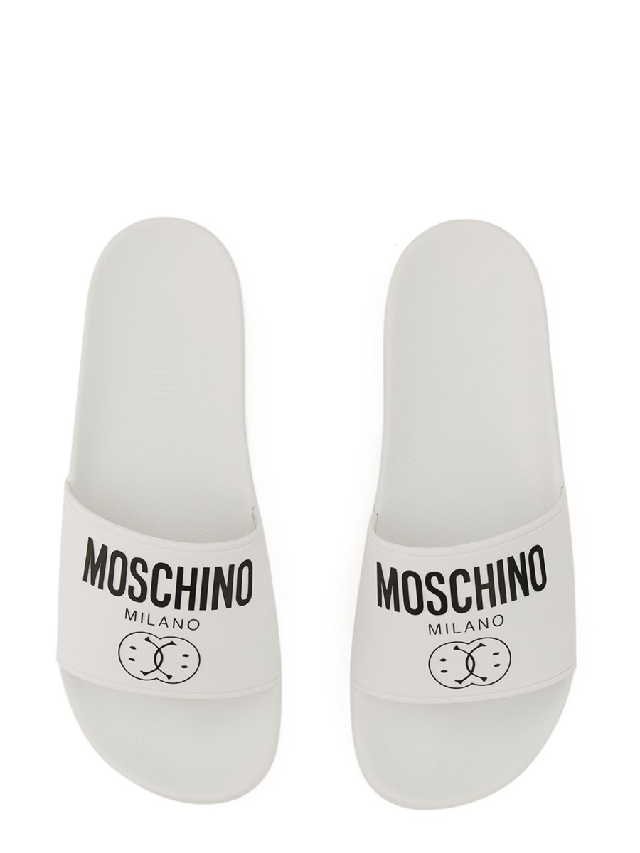 White hot sale moschino slides