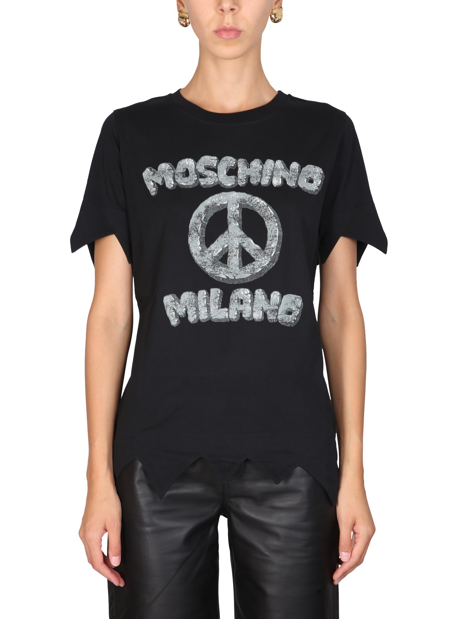 moschino flinstones print t-shirt