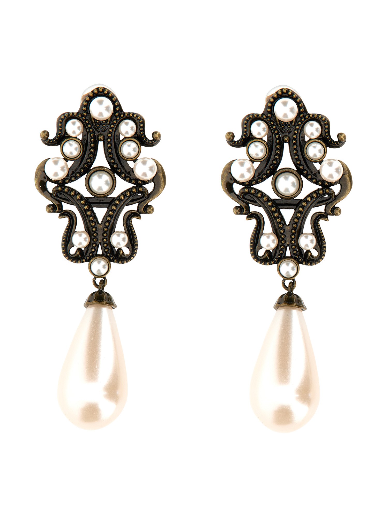 moschino gold heart clip earrings