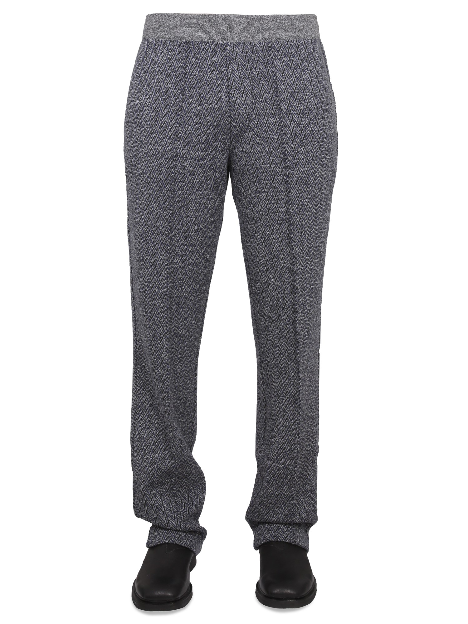 Shop Missoni Chevron Pants In Grey